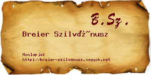 Breier Szilvánusz névjegykártya
